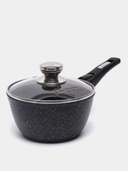 Кастрюля Мечта, ковш тяжелый 1,7л, усиленное покрытие Granit blac, съемная ручка,