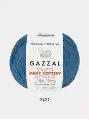Синий меланж пряжа Gazzal Baby Cotton 40% акрил 60% хлопок 50 г 165 м