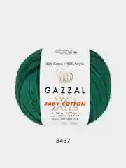 Тёмно-зелёный пряжа Gazzal Baby Cotton 40% акрил 60% хлопок 50 г 165 м