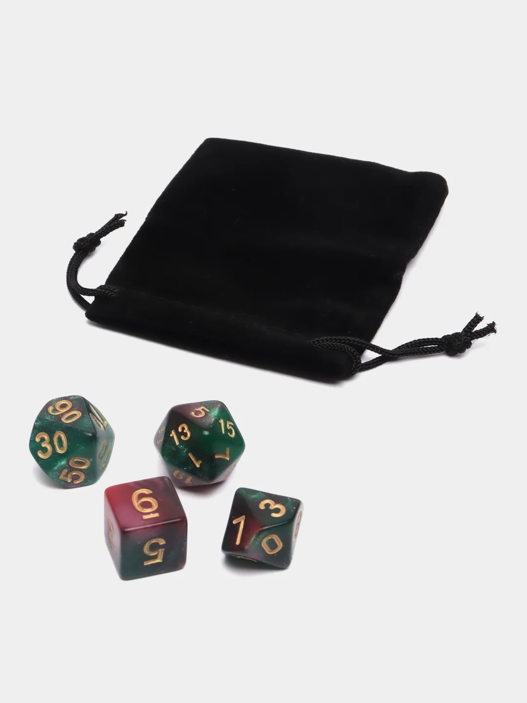 Бордовый дайсы-кубики "Галактика" для Dungeons and Dragons (ДнД), 7 штук