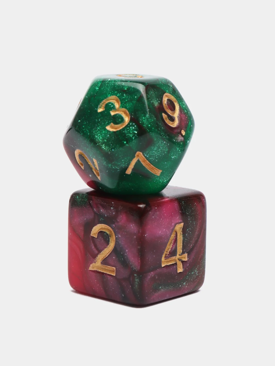 Бордовый дайсы-кубики "Галактика" для Dungeons and Dragons (ДнД), 7 штук