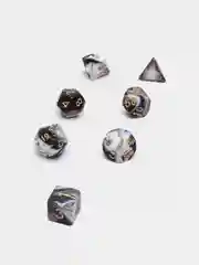 Черный кубики-дайсы игральные для Dungeons and Dragons (ДнД), набор из 7 штук