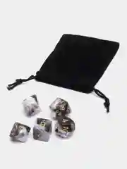 Черный кубики-дайсы игральные для Dungeons and Dragons (ДнД), набор из 7 штук