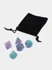 Бирюзовый дайсы-кубики "Галактика" для Dungeons and Dragons (ДнД), 7 штук