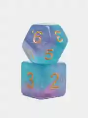 Бирюзовый дайсы-кубики "Галактика" для Dungeons and Dragons (ДнД), 7 штук