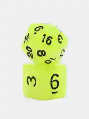 Салатовый дайсы-кубики для Dungeons and Dragons (ДнД), светящиеся в темноте, 7 штук