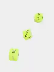 Салатовый дайсы-кубики для Dungeons and Dragons (ДнД), светящиеся в темноте, 7 штук