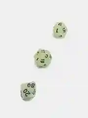 Белый дайсы-кубики для Dungeons and Dragons (ДнД), светящиеся в темноте, 7 штук