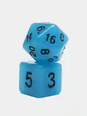 Синий дайсы-кубики для Dungeons and Dragons (ДнД), светящиеся в темноте, 7 штук