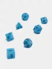 Синий дайсы-кубики для Dungeons and Dragons (ДнД), светящиеся в темноте, 7 штук