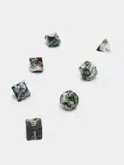 Зеленый кубики-дайсы игральные для Dungeons and Dragons (ДнД), набор из 7 штук