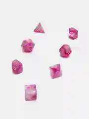 Розовый дайсы-кубики "Галактика" для Dungeons and Dragons (ДнД), 7 штук
