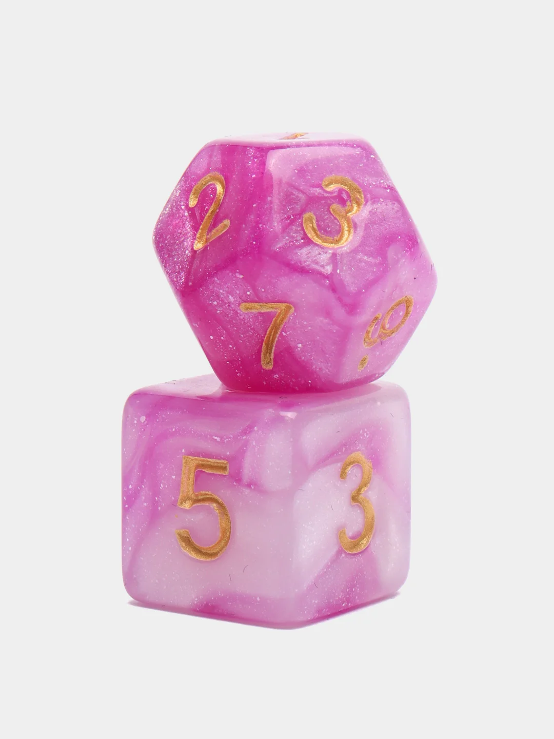 Розовый дайсы-кубики "Галактика" для Dungeons and Dragons (ДнД), 7 штук
