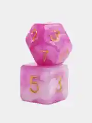 Розовый дайсы-кубики "Галактика" для Dungeons and Dragons (ДнД), 7 штук