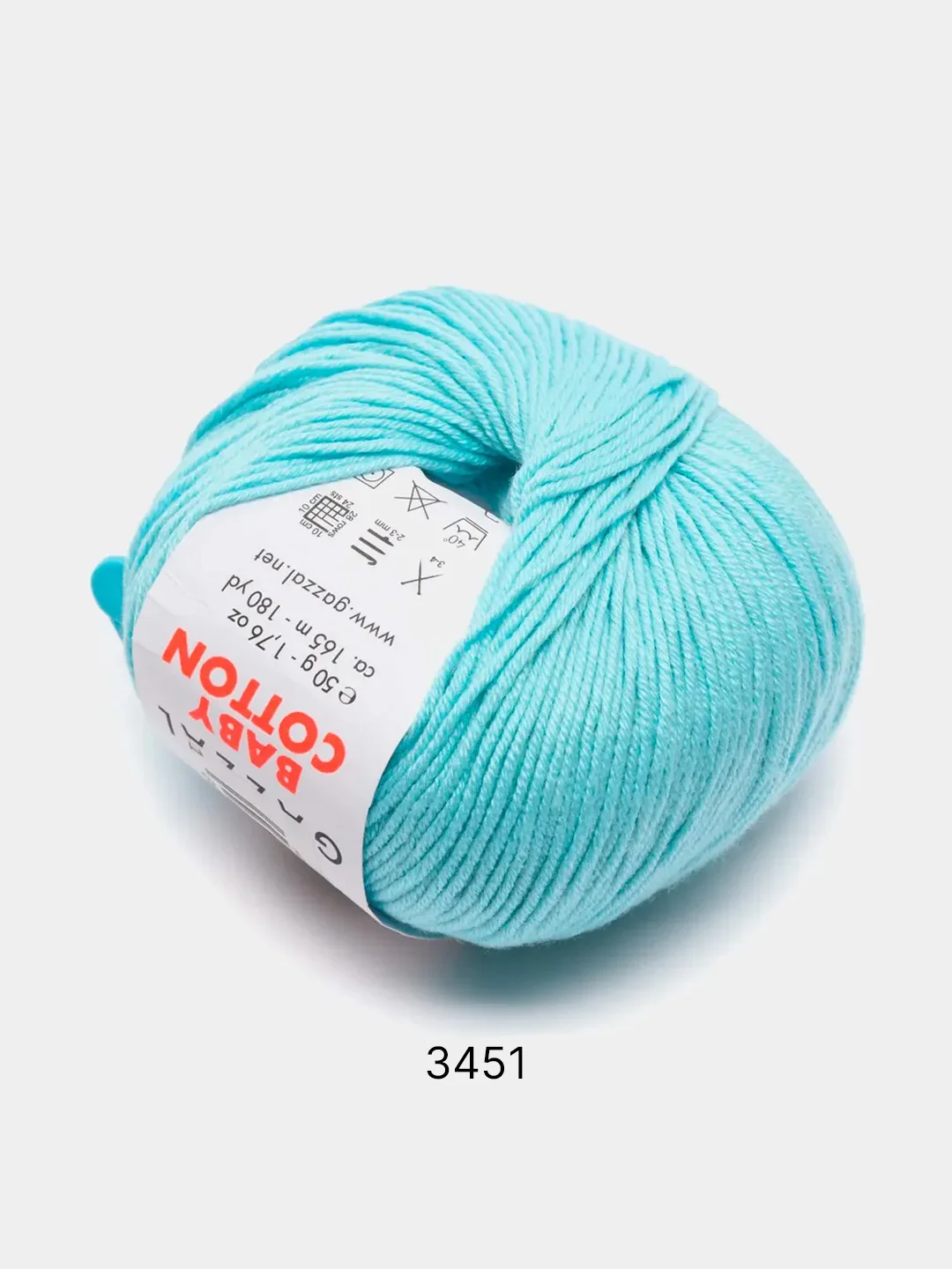 Голубой пряжа Gazzal Baby Cotton 40% акрил 60% хлопок 50 г 165 м