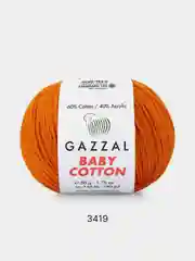 Оранжевый пряжа Gazzal Baby Cotton 40% акрил 60% хлопок 50 г 165 м