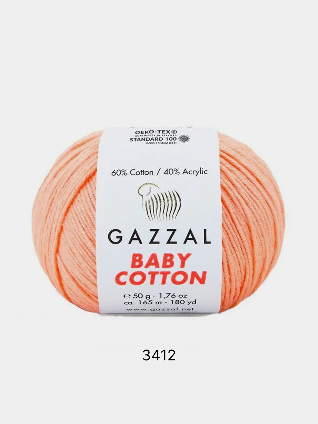 Карамельный пряжа Gazzal Baby Cotton 40% акрил 60% хлопок 50 г 165 м