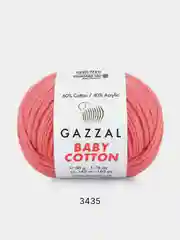 Коралловый меланж пряжа Gazzal Baby Cotton 40% акрил 60% хлопок 50 г 165 м