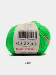 Лайм пряжа Gazzal Baby Cotton 40% акрил 60% хлопок 50 г 165 м