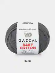 Тёмно-серый пряжа Gazzal Baby Cotton 40% акрил 60% хлопок 50 г 165 м