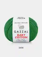 Зеленый пряжа Gazzal Baby Cotton 40% акрил 60% хлопок 50 г 165 м