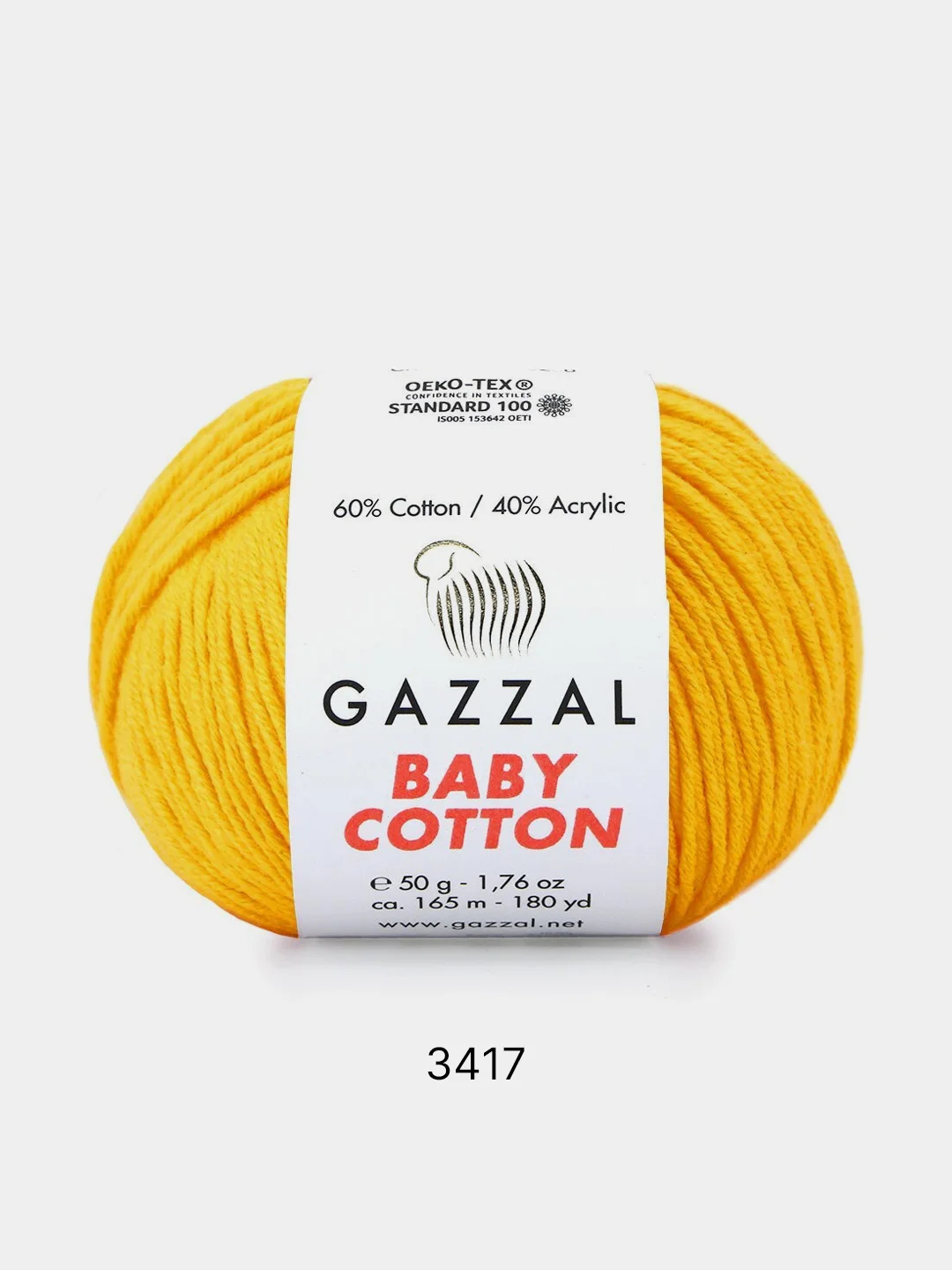 Горчичный пряжа Gazzal Baby Cotton 40% акрил 60% хлопок 50 г 165 м