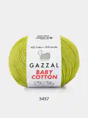 Золотистый хаки пряжа Gazzal Baby Cotton 40% акрил 60% хлопок 50 г 165 м