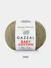 Песочный хаки пряжа Gazzal Baby Cotton 40% акрил 60% хлопок 50 г 165 м