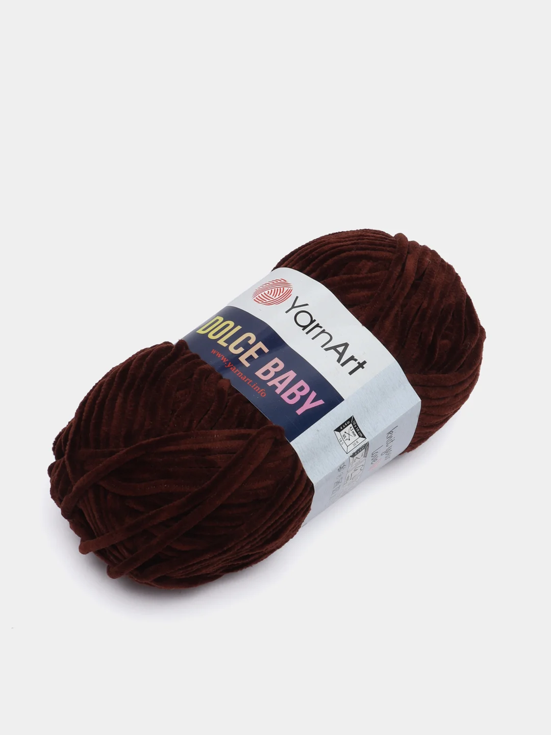 Шоколадный пряжа плюшевая YarnArt "Dolce Baby", 100% микрополиэстер, 50 г, 85 м