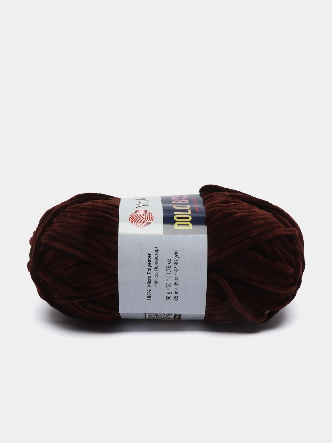 Шоколадный пряжа плюшевая YarnArt "Dolce Baby", 100% микрополиэстер, 50 г, 85 м