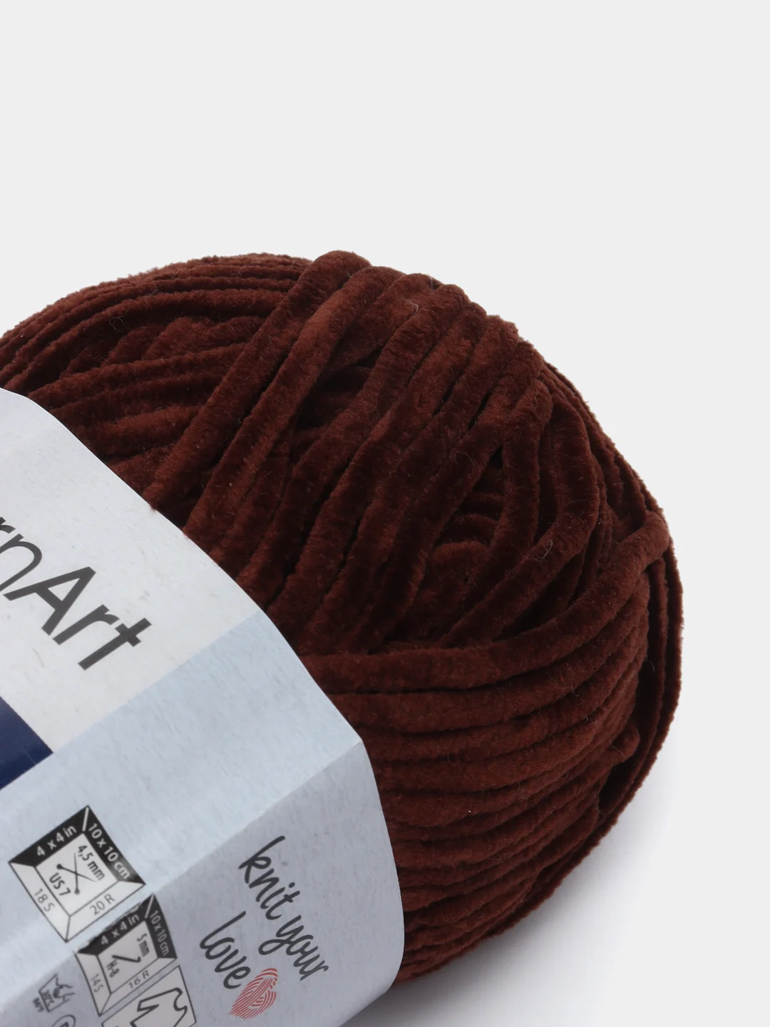 Шоколадный пряжа плюшевая YarnArt "Dolce Baby", 100% микрополиэстер, 50 г, 85 м