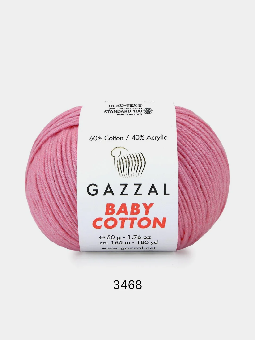 Пудровый пряжа Gazzal Baby Cotton 40% акрил 60% хлопок 50 г 165 м