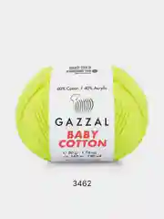 Светло-жёлтый пряжа Gazzal Baby Cotton 40% акрил 60% хлопок 50 г 165 м