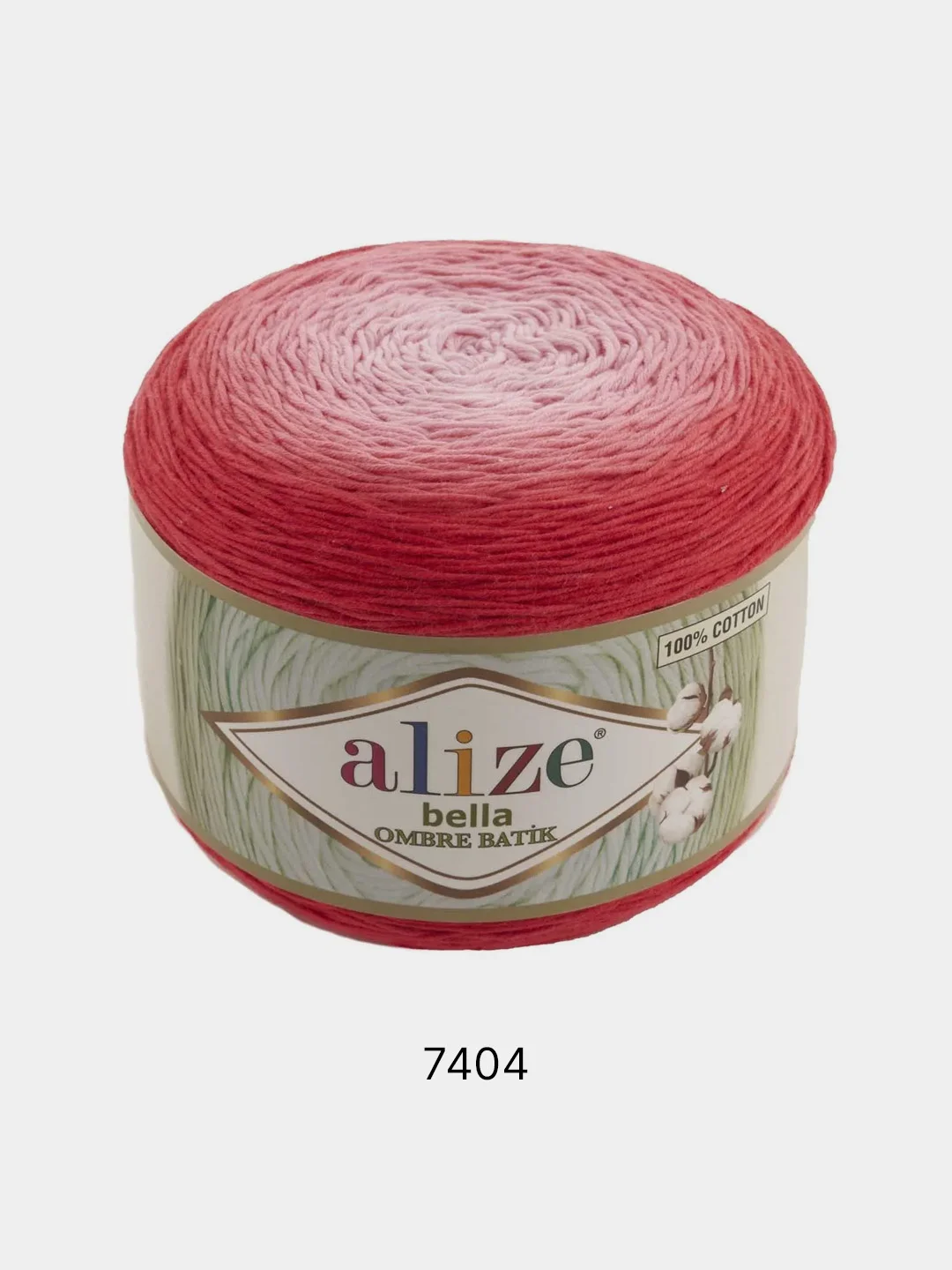 Красный пряжа Alize Bella Ombre Batik 100% хлопок 250г 900м