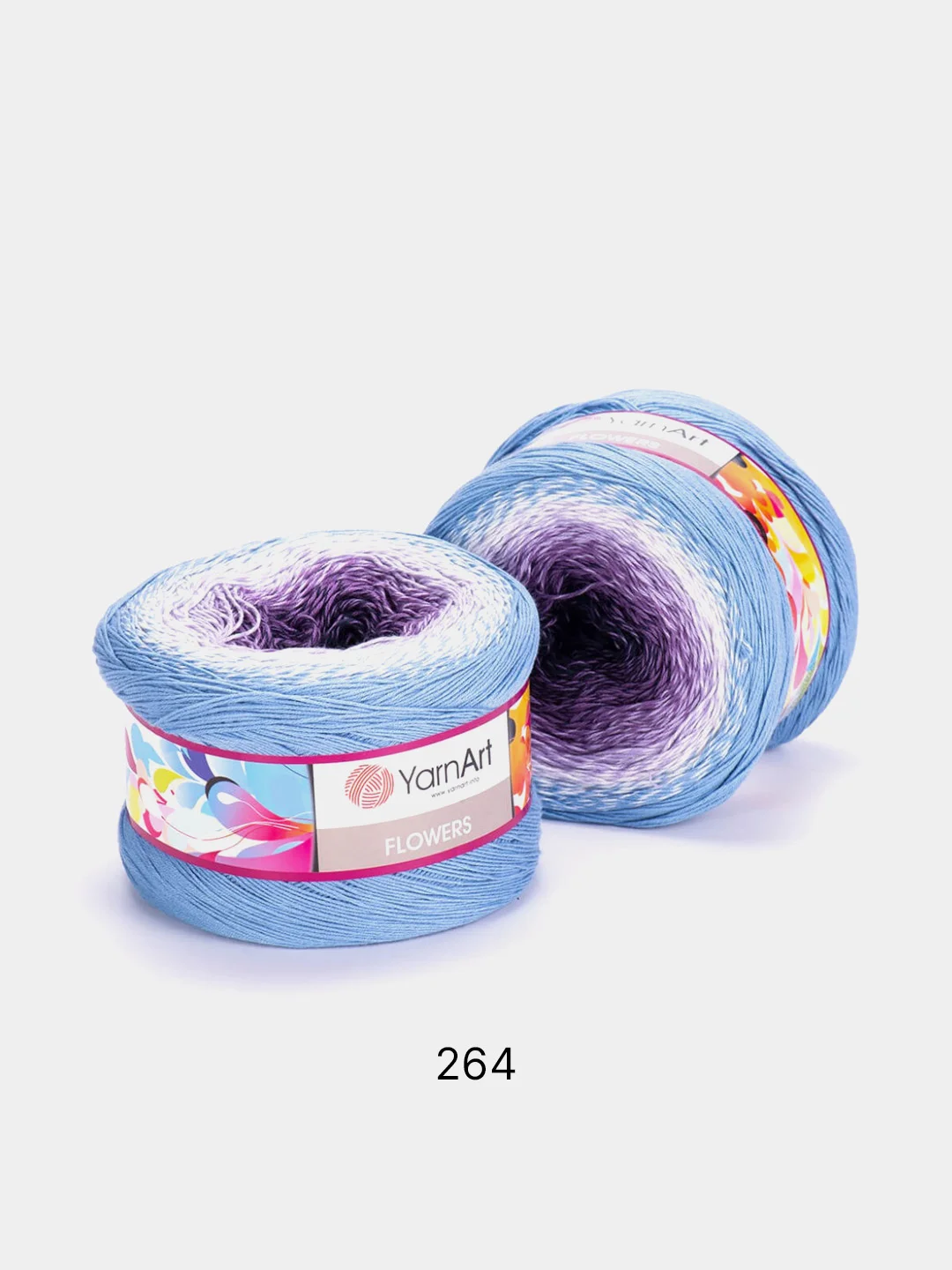 Небесно-голубой пряжа YarnArt Flowers 55% Хлопок 45% Полиакрил 250г 1000м, 1 моток