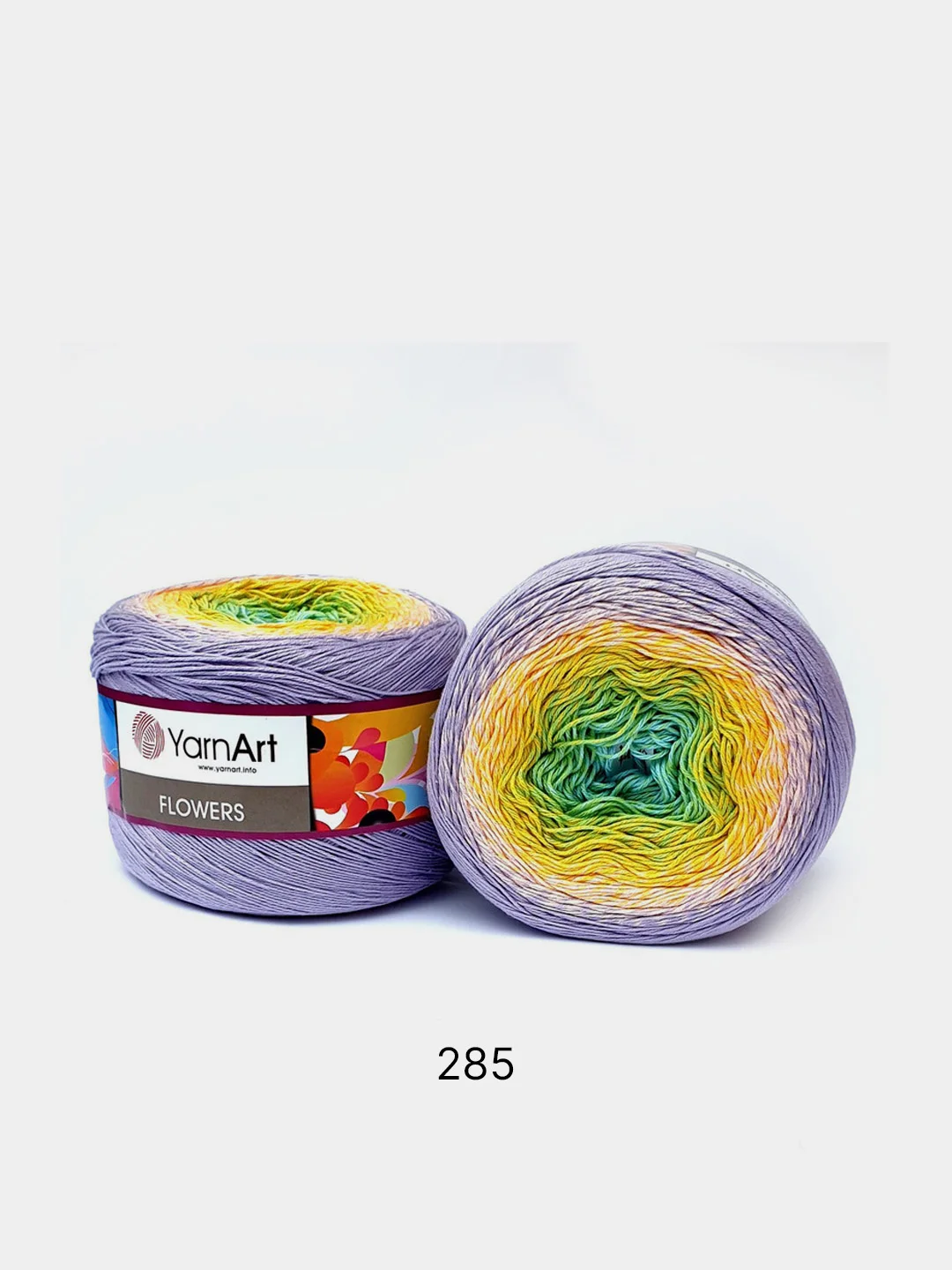 Лимонный пряжа YarnArt Flowers 55% Хлопок 45% Полиакрил 250г 1000м, 1 моток