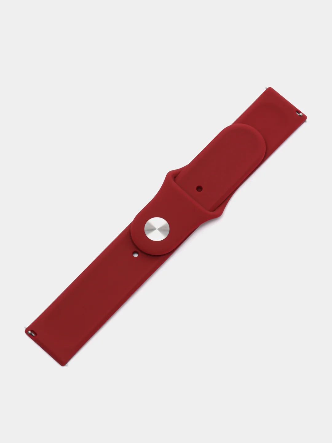 Бордовый ремешок силиконовый с кнопкой для Xiaomi, Amazfit Bip, Samsung, Huawei, 22 мм