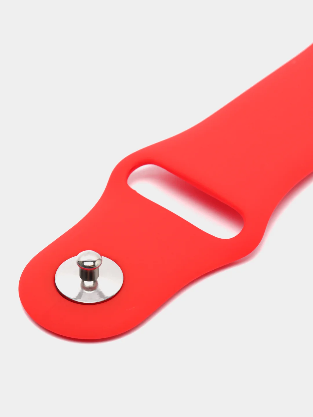 Красный ремешок силиконовый с кнопкой для Xiaomi, Amazfit Bip, Samsung, Huawei, 22 мм