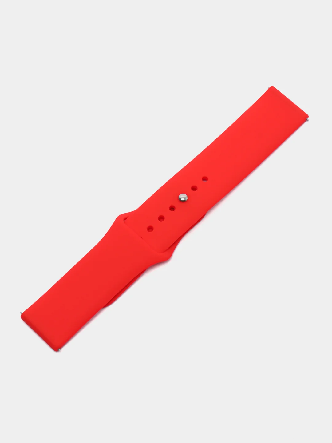 Красный ремешок силиконовый с кнопкой для Xiaomi, Amazfit Bip, Samsung, Huawei, 22 мм