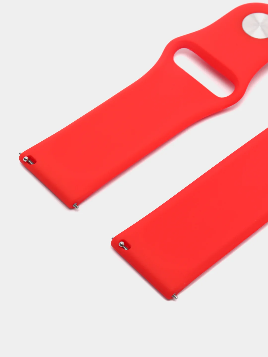 Красный ремешок силиконовый с кнопкой для Xiaomi, Amazfit Bip, Samsung, Huawei, 22 мм