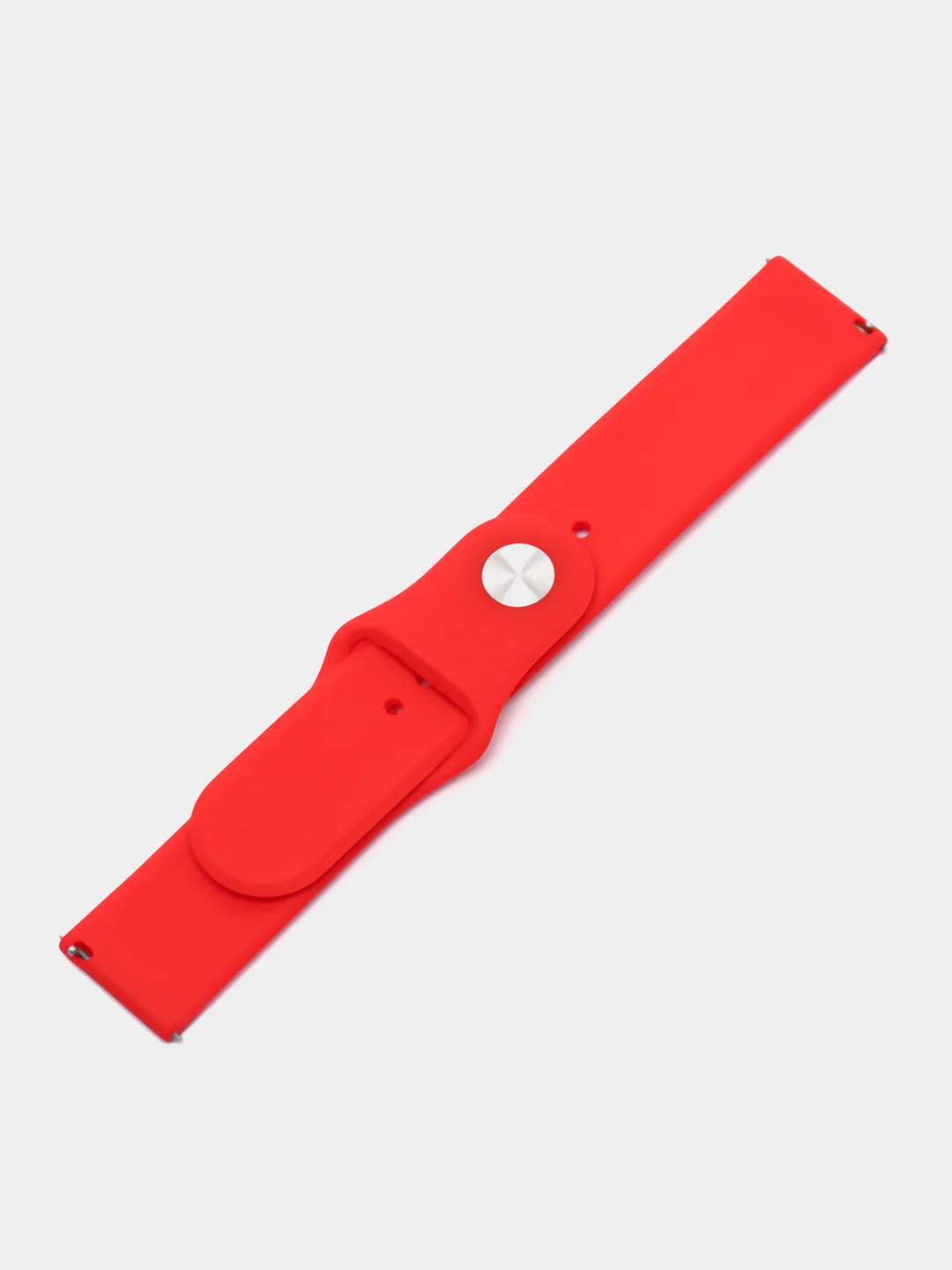 Красный ремешок силиконовый с кнопкой для Xiaomi, Amazfit Bip, Samsung, Huawei, 22 мм