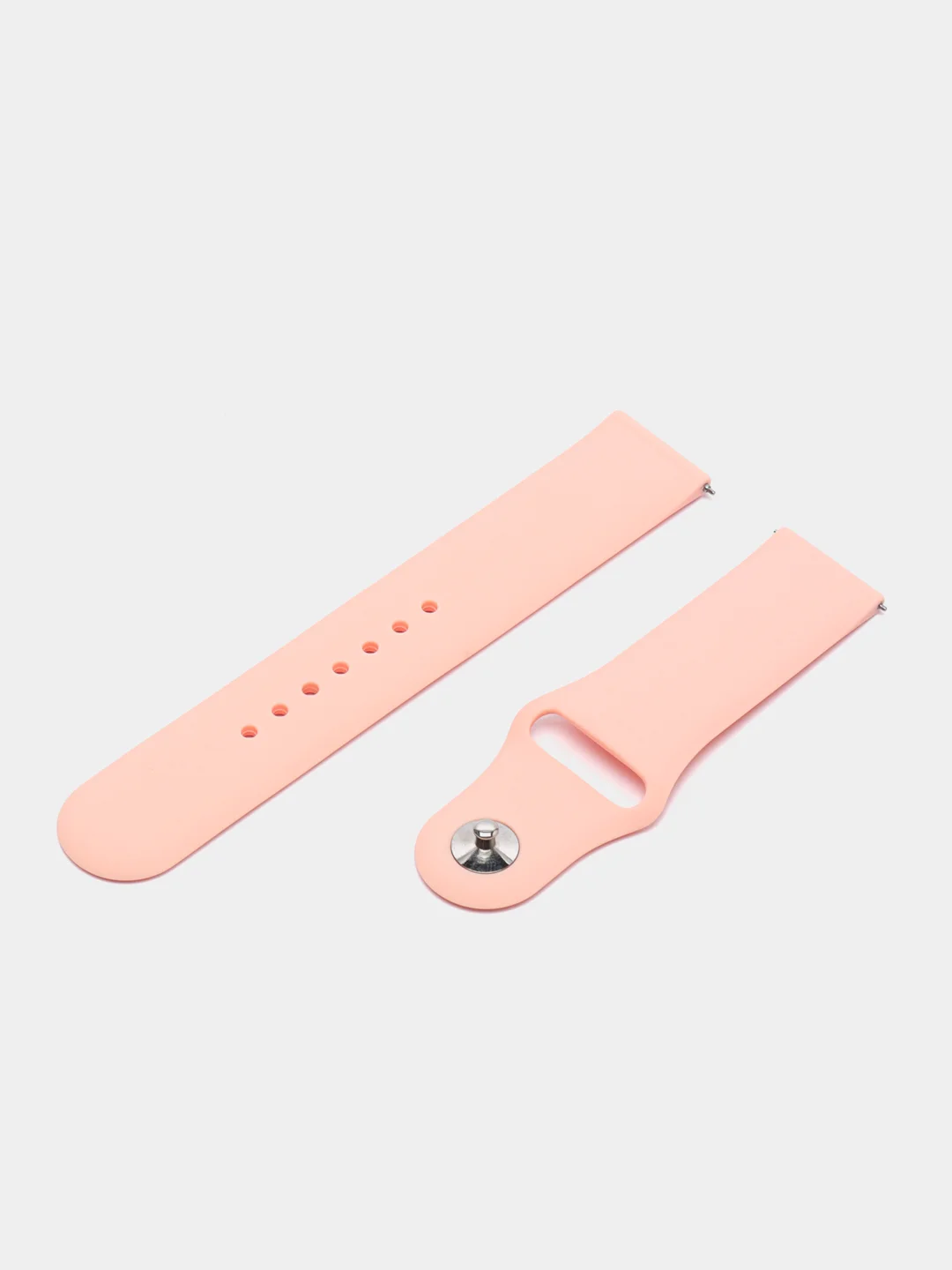 Пудровый ремешок силиконовый с кнопкой для Xiaomi, Amazfit Bip, Samsung, Huawei, 22 мм