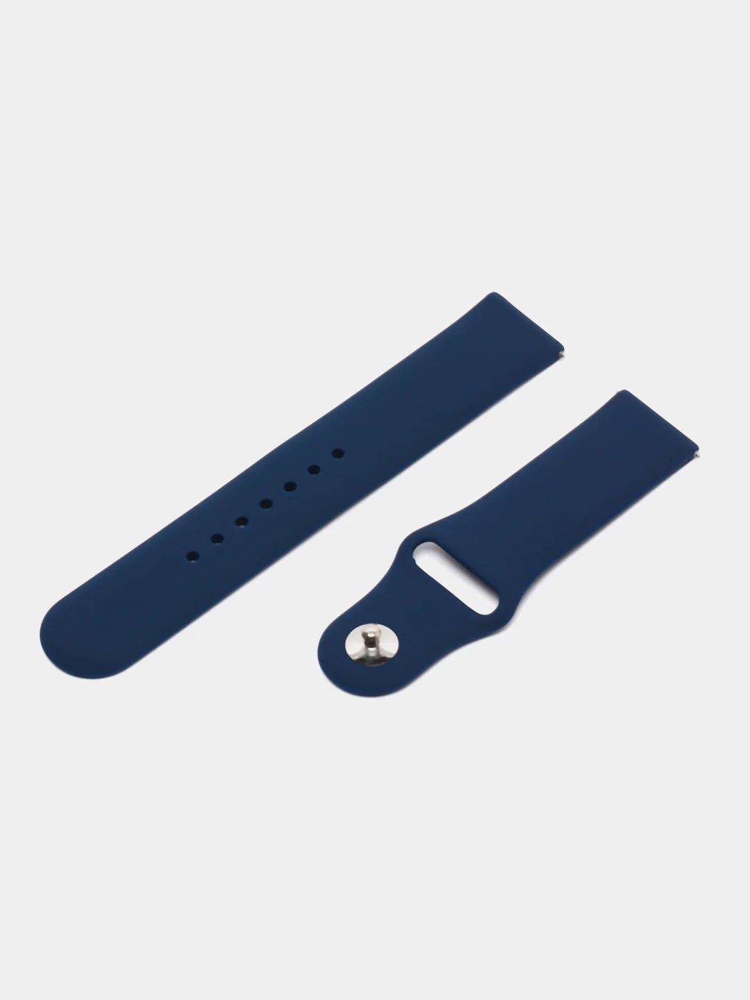 Темно-синий ремешок силиконовый с кнопкой для Xiaomi, Amazfit Bip, Samsung, Huawei, 22 мм