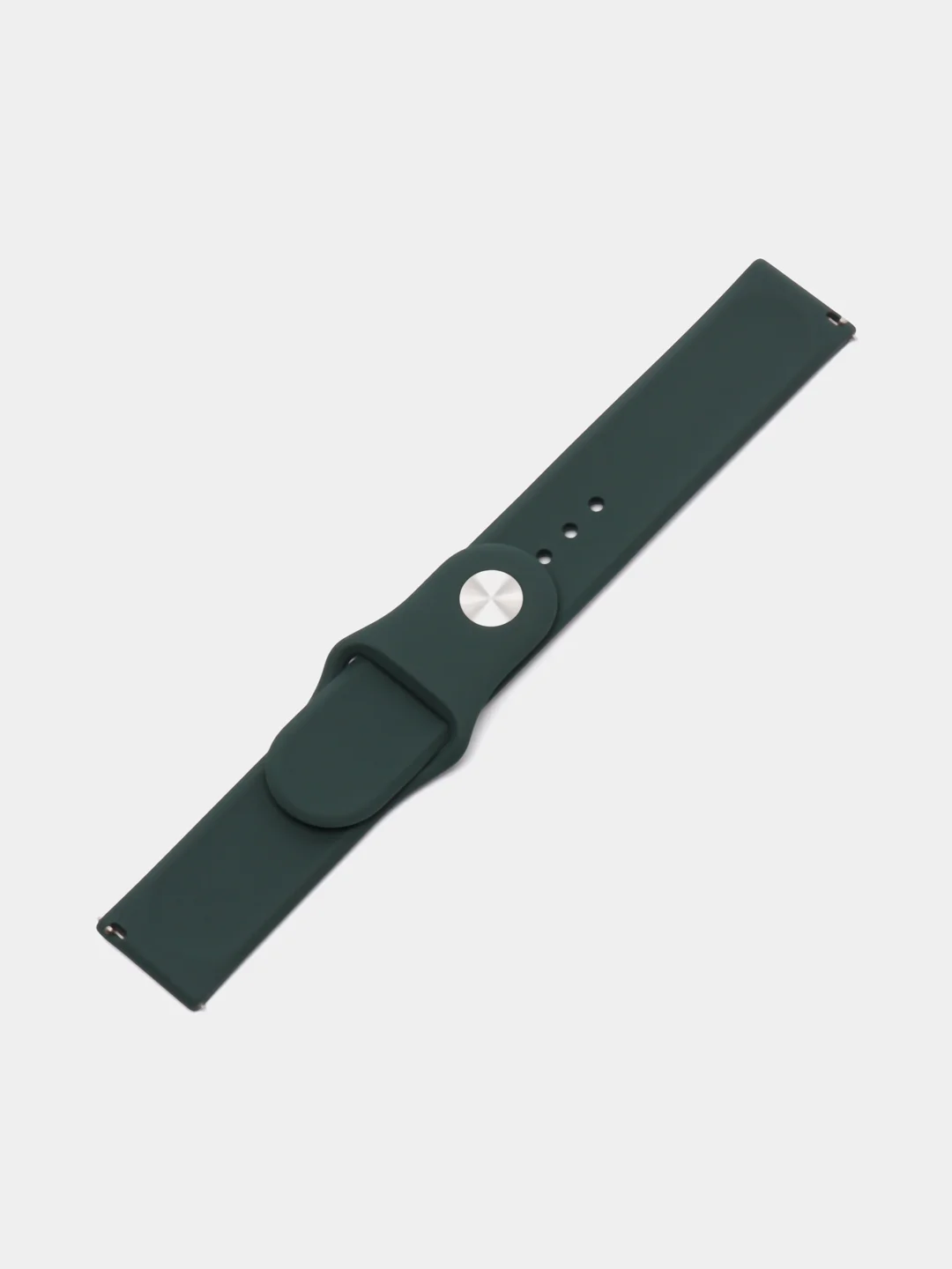 Зелёный хаки ремешок силиконовый с кнопкой для Xiaomi, Amazfit Bip, Samsung, Huawei, 22 мм