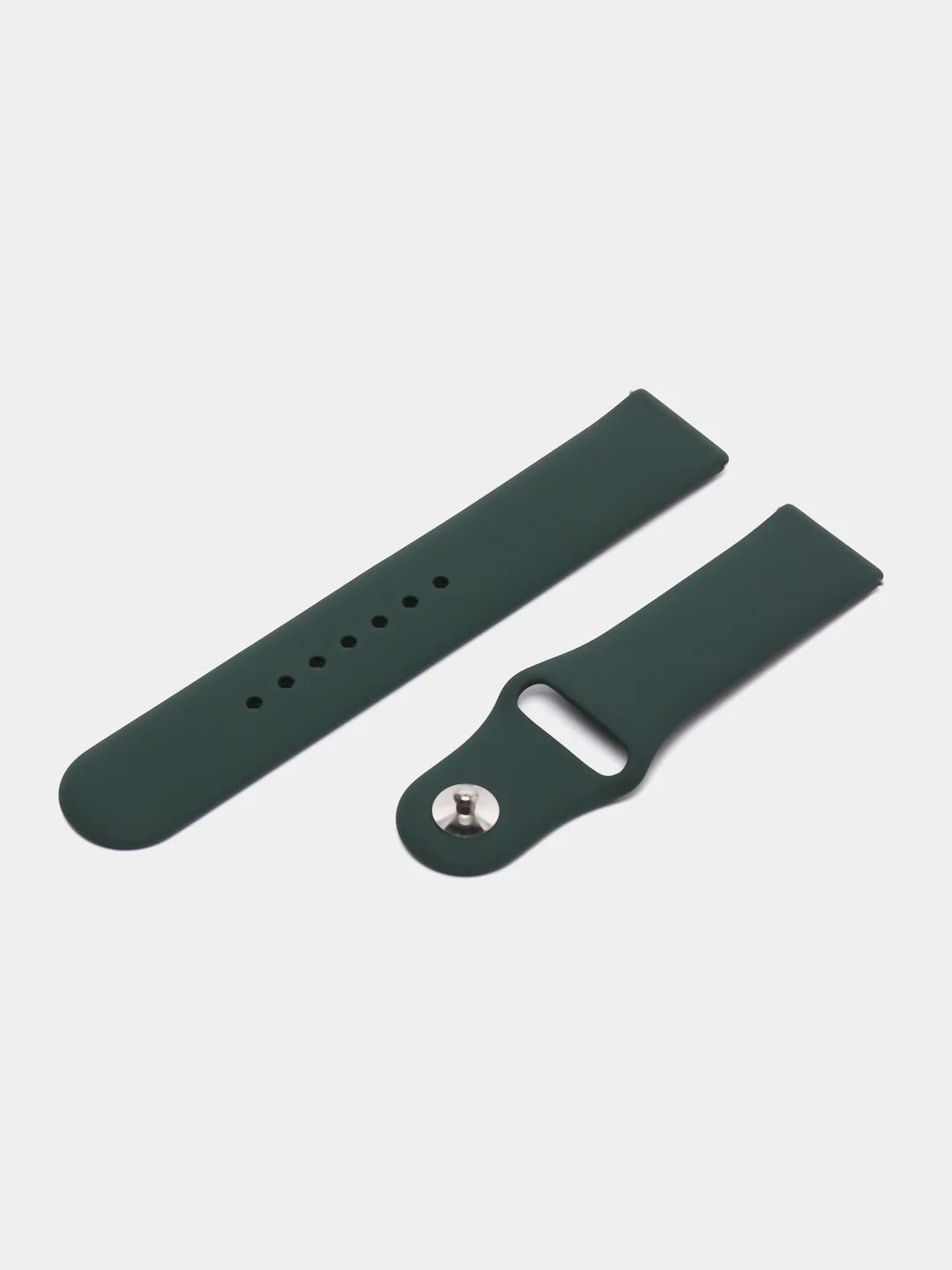 Зелёный хаки ремешок силиконовый с кнопкой для Xiaomi, Amazfit Bip, Samsung, Huawei, 22 мм