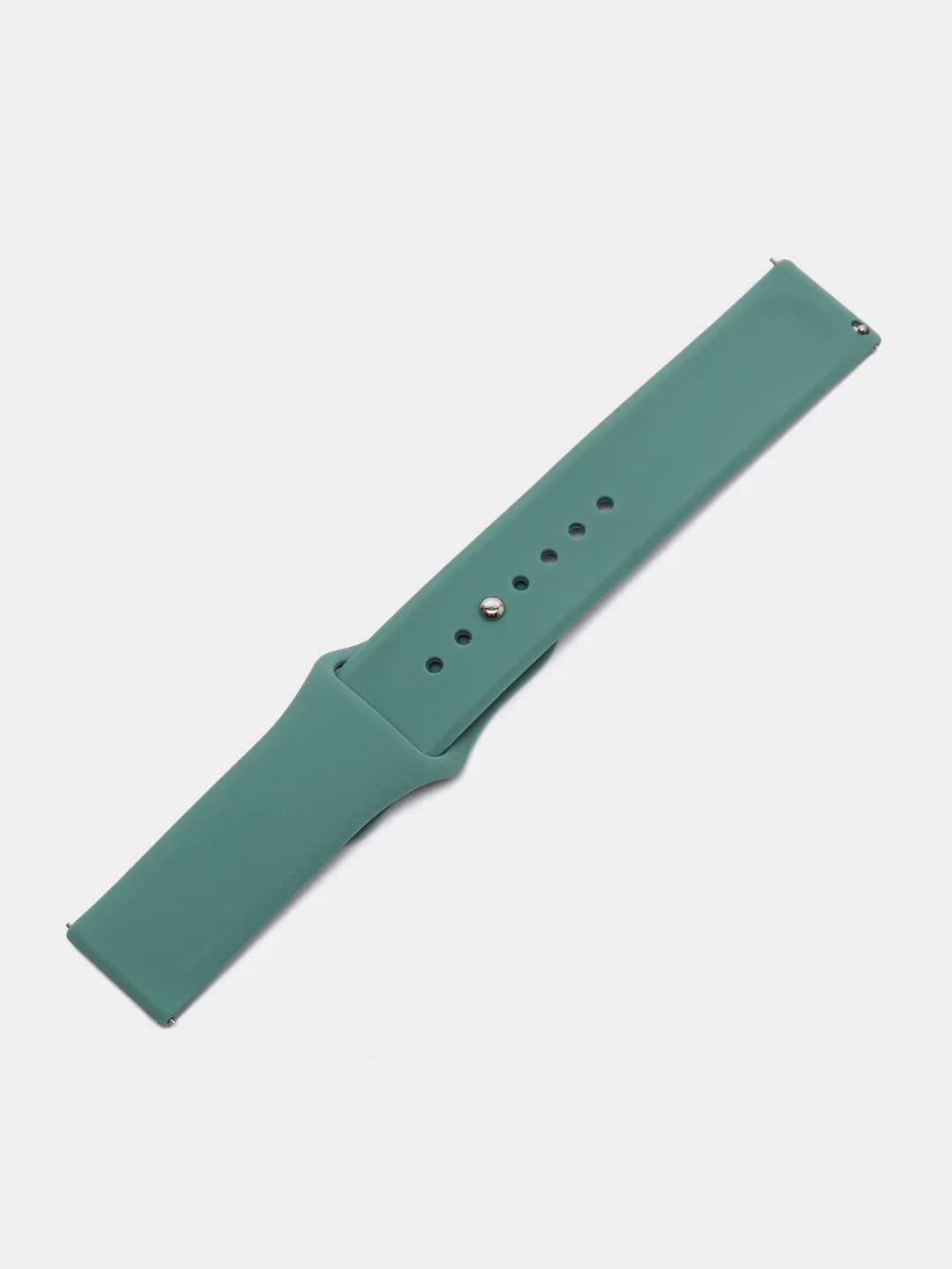 Зеленый ремешок силиконовый с кнопкой для Xiaomi, Amazfit Bip, Samsung, Huawei, 22 мм