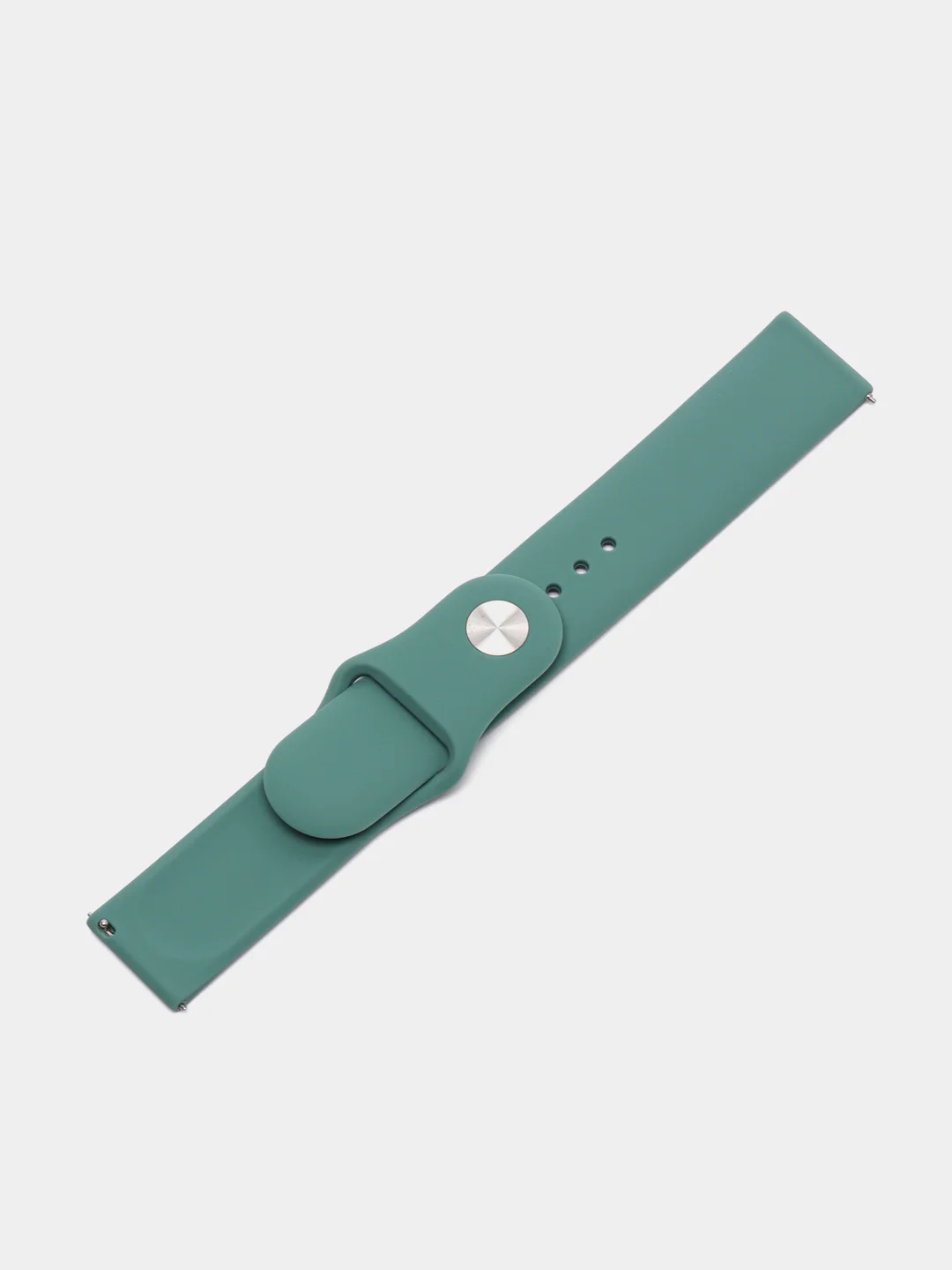 Зеленый ремешок силиконовый с кнопкой для Xiaomi, Amazfit Bip, Samsung, Huawei, 22 мм