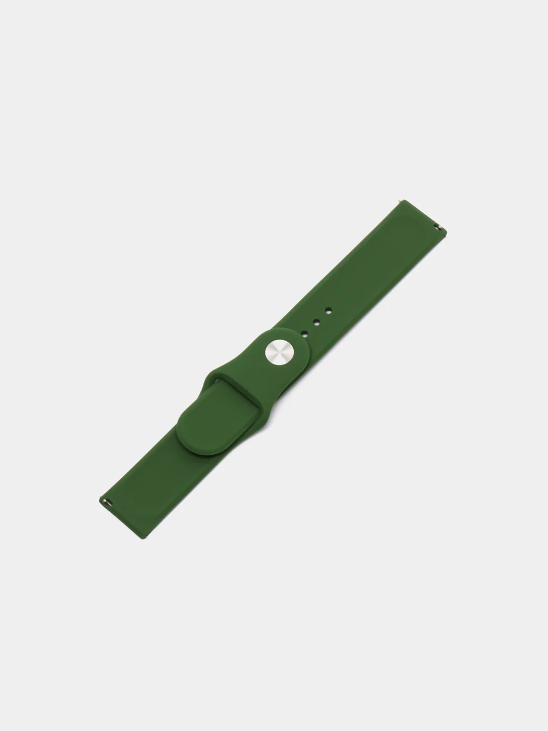 Лесной зеленый ремешок силиконовый с кнопкой для Xiaomi, Amazfit Bip, Samsung, Huawei, 22 мм