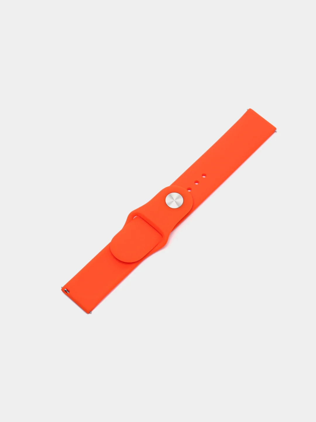 Оранжевый ремешок силиконовый с кнопкой для Xiaomi, Amazfit Bip, Samsung, Huawei, 22 мм