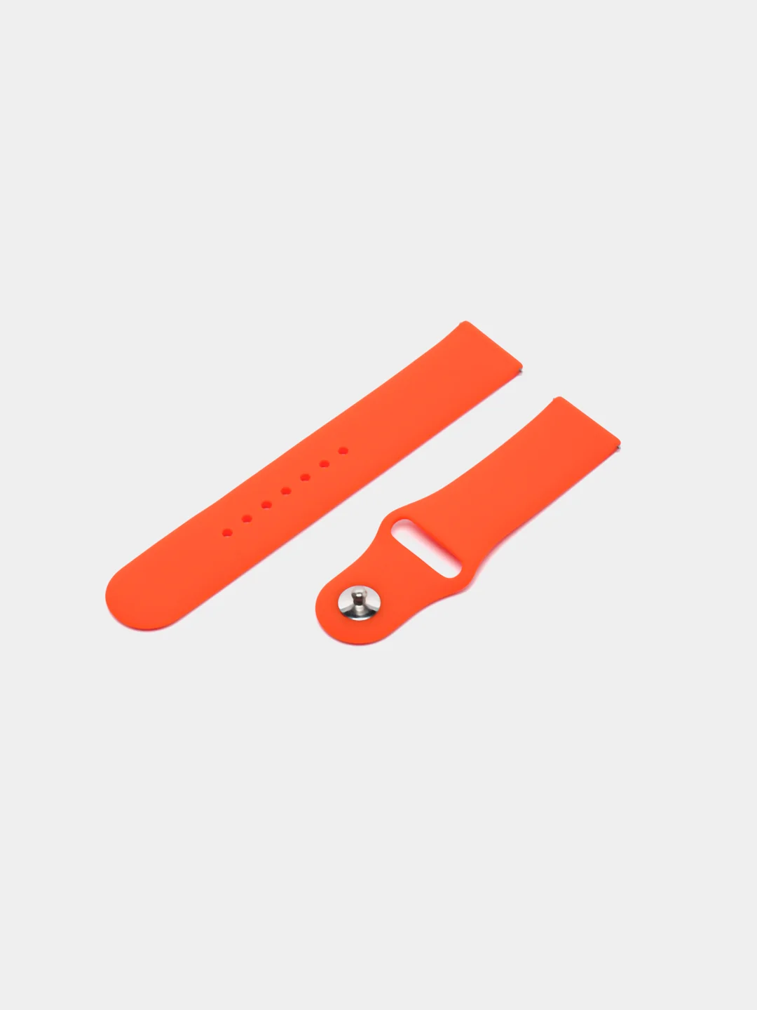 Оранжевый ремешок силиконовый с кнопкой для Xiaomi, Amazfit Bip, Samsung, Huawei, 22 мм